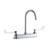 Elkay 8" Centerset with Exposed Deck Laminar Flow Faucet with 5" Gooseneck Spout 6" Wristblade Handles Chrome