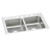 Elkay Celebrity Stainless Steel 33" x 19-1/2" x 7-1/8", 0-Hole Equal Double Bowl Drop-in Sink