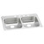 Elkay Celebrity Stainless Steel 33" x 21-1/4" x 5-3/8", 4-Hole Equal Double Bowl Drop-in Sink