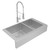 Elkay Crosstown 18 Gauge Stainless Steel 35-7/8" x 20-1/4" x 9", 60/40 Double Bowl Farmhouse Sink & Faucet Kit with Drain