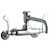 Elkay Foodservice 3-8" Adjustable Centers Wall Mount Faucet w/7" Vented Spout 4" Wristblade Handles 2" Inlet