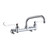 Elkay Foodservice 8" Centerset Wall Mount Faucet with 8" Arc Tube Spout 6" Wristblade Handles 1/2" Offset Inlets+Stop
