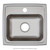 Elkay Lustertone Classic Stainless Steel 17" x 16" x 5-1/2", MR2-Hole Single Bowl Drop-in ADA Sink