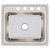 Elkay Lustertone Classic Stainless Steel 25" x 22" x 10-3/8" 4-Hole Single Bowl Drop-in Sink