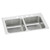 Elkay Lustertone Classic Stainless Steel 29" x 18" x 6-1/2", 1-Hole Equal Double Bowl Drop-in ADA Sink with Perfect Drain