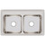 Elkay Lustertone Classic Stainless Steel 33" x 19-1/2" x 7-5/8", Equal 0-Hole Double Bowl Drop-in Sink with Quick-clip