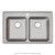 Elkay Lustertone Classic Stainless Steel 33" x 21-1/4" x 6", MR2-Hole Equal Double Bowl Drop-in ADA Sink
