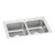 Elkay Lustertone Classic Stainless Steel 33" x 21-1/4" x 7-7/8", 2-Hole Equal Double Bowl Drop-in Sink