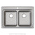 Elkay Lustertone Classic Stainless Steel 33" x 22" x 6-1/2", 1-Hole Equal Double Bowl Drop-in ADA Sink
