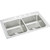 Elkay Lustertone Classic Stainless Steel 33" x 22" x 8-1/8", 4-Hole Equal Double Bowl Drop-in Sink with Perfect Drain