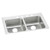Elkay Lustertone Classic Stainless Steel 37" x 22" x 5-1/2", 1-Hole Equal Double Bowl Drop-in ADA Sink