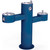 Elkay Outdoor Tri-Level Pedestal Fountain Non-Filtered Non-Refrigerated Freeze Resistant Blue
