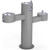 Elkay Outdoor Tri-Level Pedestal Fountain Non-Filtered Non-Refrigerated Freeze Resistant Gray