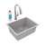 Elkay Quartz Classic 24-5/8" x 18-1/2" x 9-1/2" Single Bowl Undermount Sink Kit with Filtered Faucet Greystone