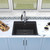 Elkay Quartz Classic 25" x 22" x 9-1/2", Single Bowl Drop-in Sink Kit with Filtered Faucet, Black
