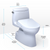 TOTO MW6144726CEFG#01 WASHLET+ Carlyle II One-Piece Elongated 1.28 GPF Toilet and WASHLET+ S7 Contemporary Bidet Seat in Cotton White