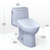 TOTO MW6044726CEFGA#01 WASHLET+ UltraMax II One-Piece Elongated 1.28 GPF Toilet with Auto Flush WASHLET+ S7 Contemporary Bidet Seat in Cotton White
