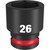 Milwaukee 49-66-6258 Shockwave Impact Duty 1/2" Drive 26MM Standard 6 Point Socket