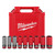Milwaukee 49-66-7832 Shockwave Impact Duty 1/2 Drive SAE & Metric 9PC Lug Nut Wheel Socket Set