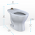 Toto Tornado Flush Commercial Flushometer Floor-Mounted Toilet, Elongated, Cotton White - CT725CU#01