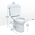 Toto Drake Two-Piece Round 1.6 GPF Universal Height Tornado Flush Toilet With Cefiontect, Cotton White - CST775CSFG#01