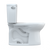 Toto Drake Two Piece Elongated Tornado Flush Universal Height Toilet with CEFIONTECT 1.6 GPF Less Seat in Cotton White