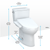 Toto Drake Washlet+ Two-Piece Elongated 1.28 GPF Universal Height Tornado Flush Toilet With C2 Bidet Seat, Cotton White - MW7763074CEFG#01