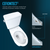 Toto Drake Washlet+ Two-Piece Elongated 1.28 GPF Universal Height Tornado Flush Toilet With C2 Bidet Seat, 10 Inch Rough-In, Cotton White - MW7763074CEFG.10#01