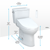 Toto Drake Washlet+ Two-Piece Elongated 1.28 GPF Tornado Flush Toilet With C5 Bidet Seat, Cotton White - MW7763084CEG#01