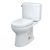 Toto Drake II Two-Piece Elongated 1.28 GPF Universal Height Toilet With Cefiontect And SS124 Softclose Seat, Washlet+ Ready, Cotton White - MS454124CEFG#01