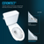 Toto Drake Transitional Washlet+ Two-Piece Elongated 1.28 GPF Universal Height Tornado Flush Toilet With C5 Bidet Seat, Cotton White - MW7863084CEFG#01