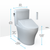 Toto Washlet+ Aquia IV Cube Two-Piece Elongated Dual Flush 1.28 And 0.9 GPF Toilet With C5 Bidet Seat, Cotton White - MW4363084CEMFGN#01