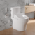 Toto Washlet+ Aquia IV Cube Two-Piece Elongated Dual Flush 1.28 And 0.9 GPF Toilet With C5 Bidet Seat, Cotton White - MW4363084CEMFGN#01