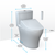 Toto Washlet+ Aquia IV One-Piece Elongated Dual Flush 1.28 And 0.9 GPF Toilet And Washlet C5 Bidet Seat, Cotton White- MW6463084CEMFGN#01