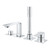 Grohe Allure 19316001 Allure 4-Hole Single-Handle Deck Mount Roman Tub Faucet with 1.75 GPM Hand Shower in Grohe Chrome