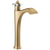 Delta Dorval Single Handle Vessel Bathroom Faucet with Cross Handle in Champagne Bronze / Porcelain Finish - 757-GS-DST