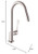 AXOR 39835801 Citterio High Arc Kitchen Faucet 2-Spray Pull-Down, 1.75 GPM in Steel Optic