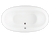 Bain Ultra Balneo Naos 6636 Oval Freestanding 2-Person 48 Gallon Soaker Bathtub with Raised Deck in White - BBNLOFP0N-01