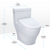 Toto Aimes One Piece Elongated Universal Height Toilet with CEFIONTECT 1.28 GPF with Contemporary Washlet+ Auto Flush S7A Bidet Seat in Cotton White