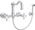 Rohl Acqui Wall Mount Bridge Kitchen Faucet With Sidespray And Column Spout in Polished Chrome - A1456XMWSAPC-2