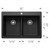Blanco Liven Equal Double Low Divide Dual Mount Sink in Anthracite - 443203