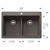 Blanco Liven Double Low Divide Dual Mount Sink in Volcano Gray - 443208