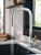 Moen Tenon One Handle Modern Kitchen Pulldown Faucet with Reflex and PowerBoost Spray Technology Accent Handle Included for Customizing in Chrome - S74001