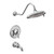 Moen Weymouth Posi Temp Tub and Shower Trim Kit including 9 Inch 2 Spray Rainshower in Chrome - TS32104