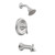 Moen Brantford Pressure Balancing Modern Bathtub and Shower Trim Kit with Shower Head Shower Handle and Tub Spout Shower Faucet Set Posi Temp in Chrome - T62153EP