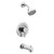 Moen Eco Performance Posi Temp Pressure Balancing Modern Tub and Shower Trim Kit Featuring Shower Head Lever Handle and Tub Spout in Chrome - T2193EP