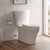 Toto Aquia IV Arc Two Piece Elongated Auto Flush Washlet+ Ready Universal Height Toilet with CEFIONTECT Dual Flush 0.9 and 1.28 GPF with SS124 SoftClose Seat in Cotton White