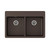 Elkay Quartz Classic 33" x 22" x 5-1/2", Double Bowl Drop-in ADA Sink with Perfect Drain, Mocha