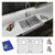Elkay Crosstown 18 Gauge Stainless Steel 35-7/8" x 20-1/4" x 9", Equal Double Bowl Farmhouse Sink Kit with Aqua Divide