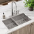 Elkay Crosstown 18 Gauge Stainless Steel 33" x 22" x 9", 4-Hole Equal Double Bowl Dual Mount Sink Kit with Aqua Divide
